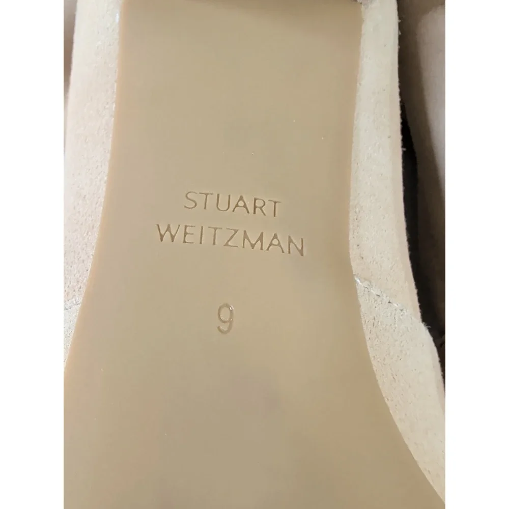 Stuart Weitzman Siggy Ankle Boot Womens‎ 9 Beige Suede Quiet Luxury Neutral